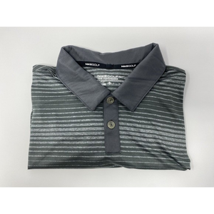 NIKE‎ GOLF Tour Performance Men's Dri-Fit Gray White Striped Polo Shirt Size XL
